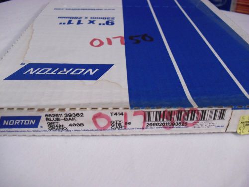 Norton 662611-39362 Abrasive Sheet 9&#034;X11&#034; 400B T414 Blue-Bak Box of 50