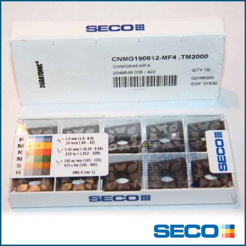 Cnmg 643 mf4 tm2000 seco ** 10 inserts *** factory pack *** for sale