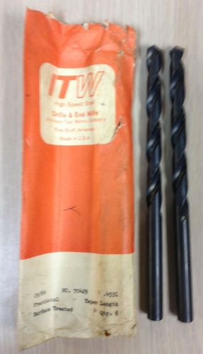 2 ITW DRILL BITS No.70732  29/64 .4531  7.5&#034; Long  FRACTIONAL TAPER LENGTH
