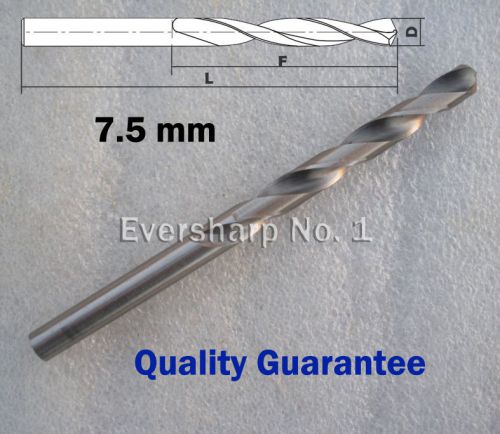 Quality Guarantee 1 pcs Straight Shank HSS Twist Drill Bits Dia 7.5mm(.2953&#034;)