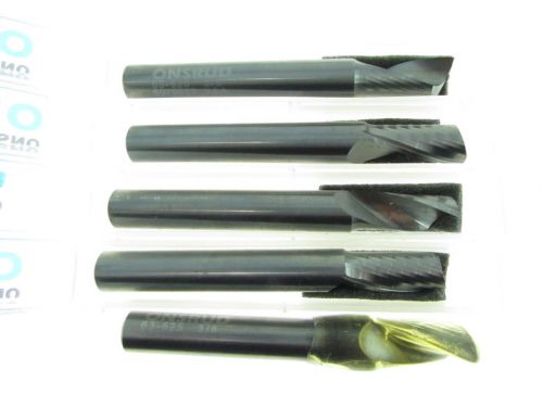 Nib lot of 5 lmt-onsrud 3/8&#034; solid carbide one flute upcut o flute cutting tools for sale