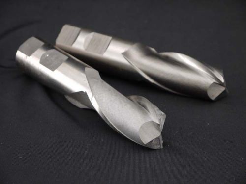 2x hss high speed steel 1&#034;x1&#034;x1-5/8&#034; 2 flute center cutting square end mill for sale