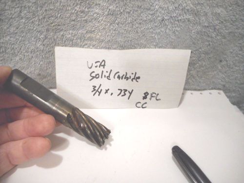 Machinists 12/27C  BUY NOW USA solid carbide 8 fl end mill..734 D