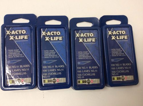 X Acto Blades #11 X-Life lot of 4 packs(100 blades each)