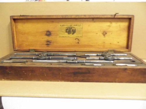 WELLS BROS.&amp;CO. 1885. GREENFIELD,MASS. LITTLE GIANT TAP &amp; DIE SET &amp; BOX,ANTIQUE