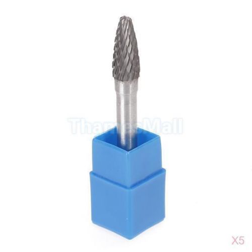 5pcs cone tungsten carbide rotary burr drill grinding carving tool 8mm head dia. for sale