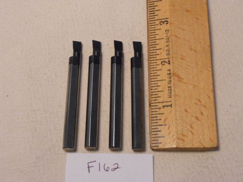 4 USED SOLID CARBIDE BORING BARS. 1/4&#034; SHANK. MICRO 100 STYLE. B-200400 (F162}