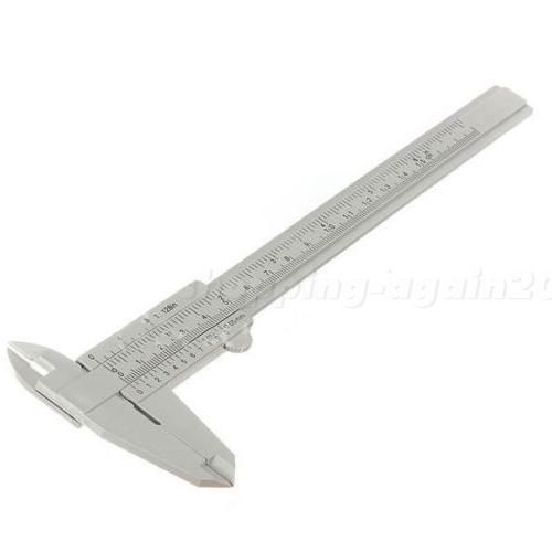 Gray 150mm Mini Plastic Sliding Vernier Caliper Gauge Measure Tool Ruler AI1P