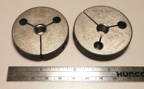 3/8 16 unc 2a thread ring gage set machine inspection tooling pd .3344 &amp; .3287 for sale