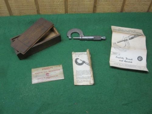 Vintage Starrett Micrometer (No. 3) in original wooden slide box