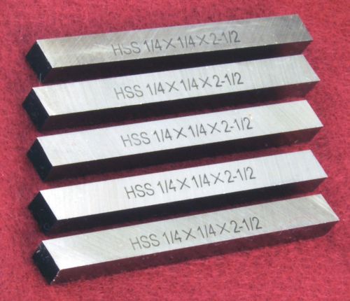 1/4 Square Tool Blank 5PC HSS 1/4x2-1/2 M2 Mini Lathe Grinder Blank Tool Bits