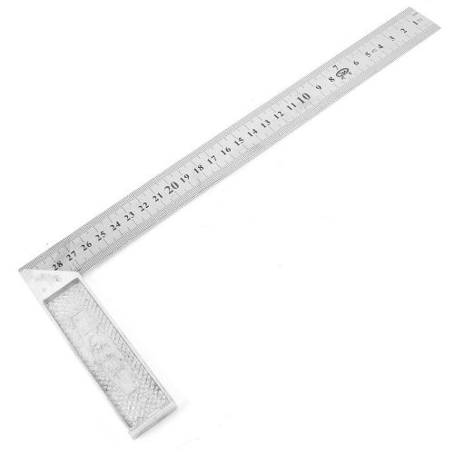 90 Degree 30cm Length Stainless L-Square Angle Ruler Silver Tone