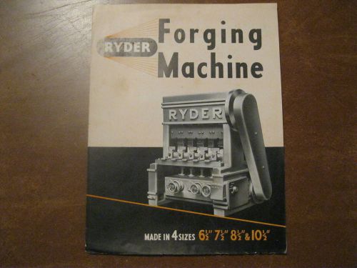 Ryder Forging Machine Wickman LTD. Brochure
