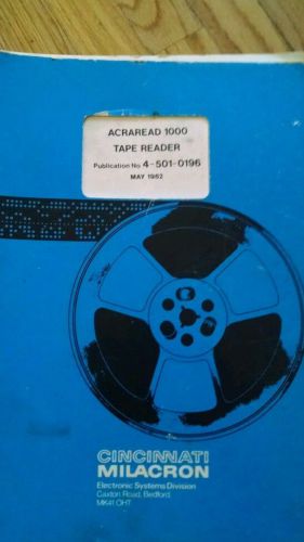 Cincinnati acraread 1000 tape reader manual