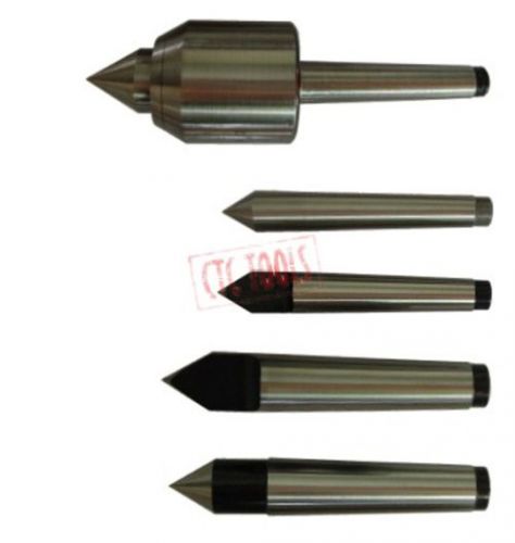 5 pcs mt1 mt2 live dead &amp; half notch center lathe turning tool workholding  #a99 for sale