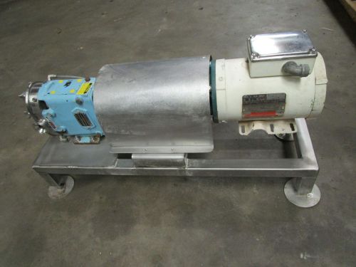 Waukesha 006 316 SS Rotary Positive Displacement Lobe Pump Gear Reducer Motor