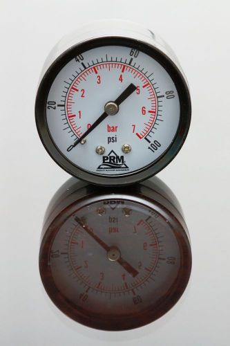 0-100 psi prm pressure gauge 2 inch steel case 1/4&#034; brass npt back mount nib for sale