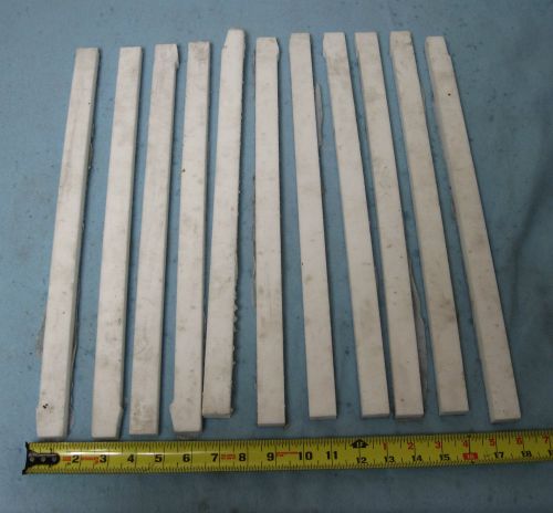 11 piece lot of virgin white teflon cut-offs  ~  1&#034; x .5&#034; x 18&#034; long plastic for sale