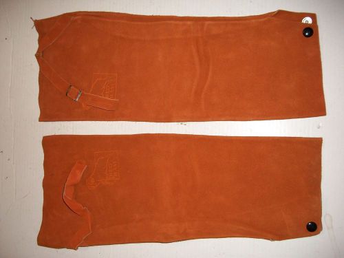 LEATHER RED RAM WELDING SLEEVES 18&#034; ADJUSTABLE