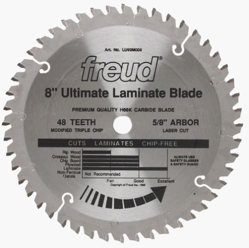 Freud LU92M008 8-in 48 Tooth MTCG Laminate Cutting Saw Blade W/ 5/8-in Arbor