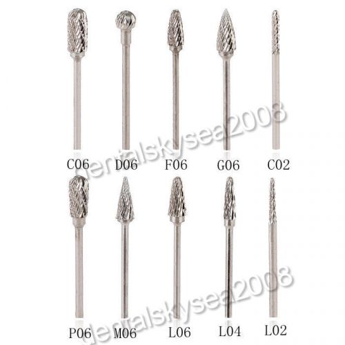 10 dental tungsten carbide burs polising drill tip 2.35mm for polisher handpiece for sale
