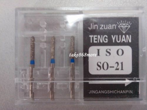 1 box dental diamond burs for high speed  handpiece medium fg 1.6mm so-21 for sale
