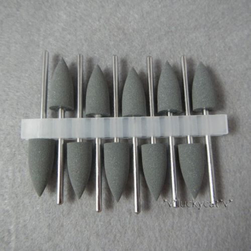 10pcs Silicone Rubber polishers Diamond polishing Burs 2.35mm Gray