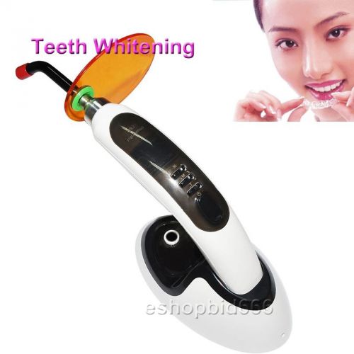 Black  Wireless Cordless LED Dental Curing Light Lamp1800MW With Teeth Whitening