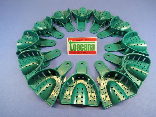 Dental impression tray plastic abs perforated large upper green adult/12 toscana for sale