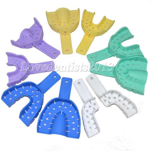 High Quality 10 Pcs (5 Pairs) Reusable Colored Dental Impression Trays Sets