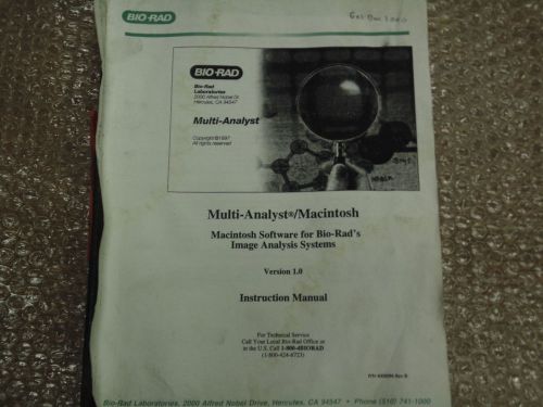 Bio-Rads Multi-Analyst/Macintosh - Image Analysis Systems Manual 4000096 Rev B