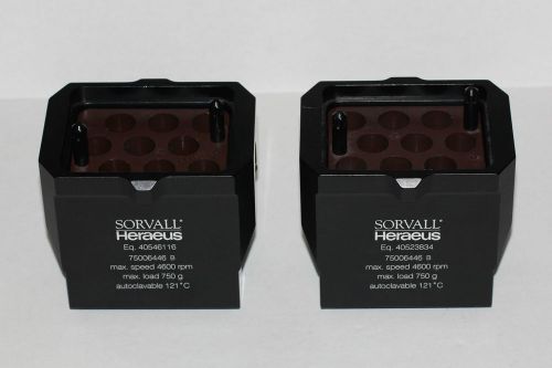 2 Sorvall Heraeus buckets, 75006446, for Legend &amp; Multifuge Swing-Out Rotor