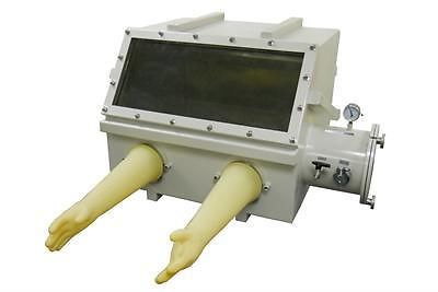 Compact stainless steel vacuum glove box(22x17x16&#034;) with vacuum flange &amp; gauge for sale