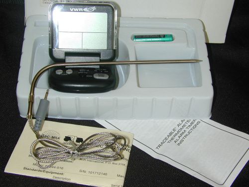 * new* vwr traceable thermometer/timer with curved probe nib for sale