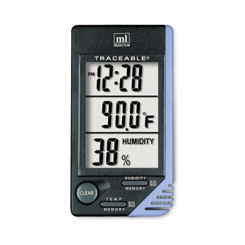 - Thermometer-Clock-Hygrometer  2.25&#034;W x 0.5&#034;D x 4.25&#034;H 1 ea