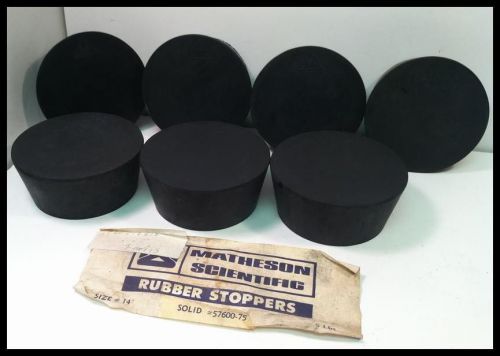 Lot of 7 matheson scientific size #14 solid rubber stoppers / bungs pn# 57600-75 for sale