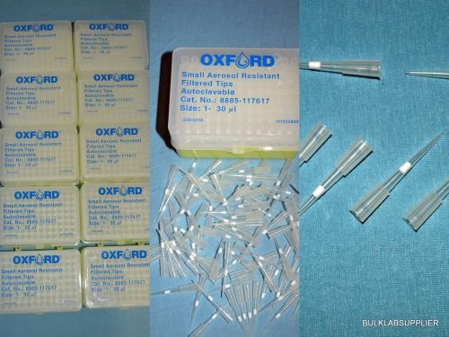 1-30 ul Aerosol Resistant Filtered Pipette Tips Autoclavable Oxford 8885-117617