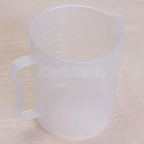 500ml plastic laboratory lab measuring graduated beaker cup container w/ handle for sale