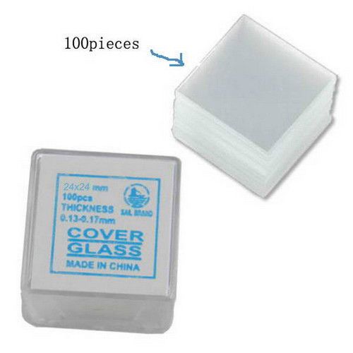 100 pcs brand new 24mm x 24mm cover glass for microscope for sale
