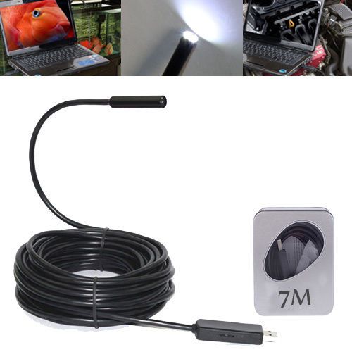 New 7m 7mm usb 6led waterproof endoscope borescope inspection snake tube camera for sale