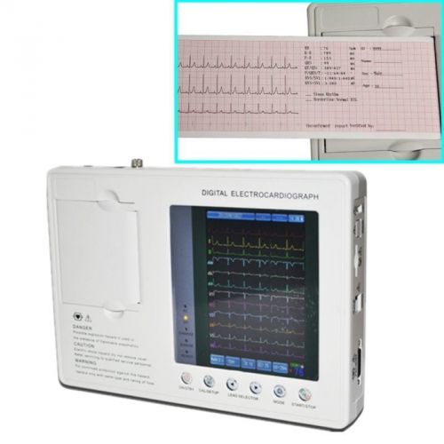 7-inch Color LCD Digital 3-channel 12-lead Electrocardiograph ECG/EKG Machine CE