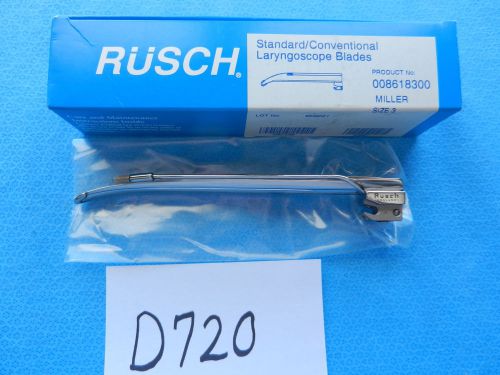 Rusch ENT Standard Laryngoscope Blade 008618300 Miller Size 3    NEW!!