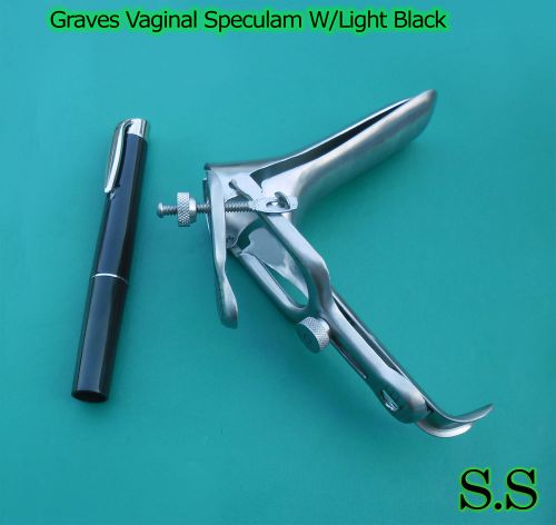 Graves Vaginal Speculum Large w/Light Black Ob/Gyneclogy Instruments