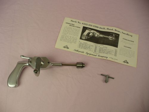 Antique orthopedic equipment co. smedberg hand bone drill w/ orig instructions! for sale
