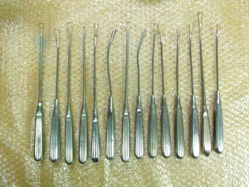 Lot of 14 Sklar Codman Sparta Oval Curettes