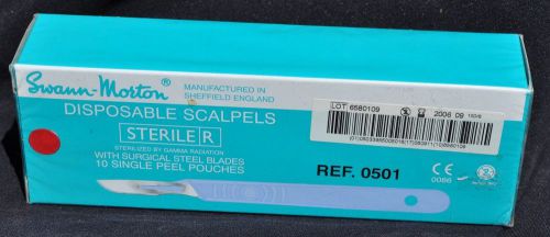 LOT OF 30 SWANN MORTON No.10 STERILE DISPOSABLE SCALPELS - 3 Sealed Boxes