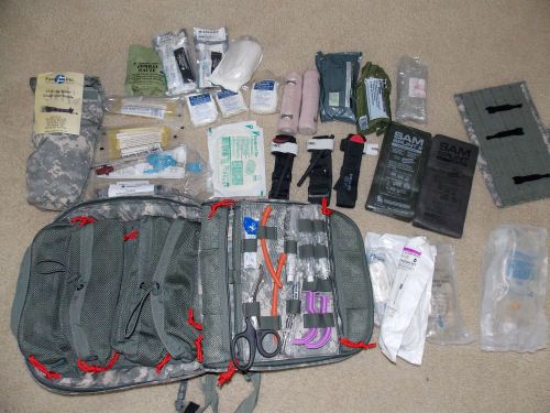 TSSI Tactical Medic Aid Bag ACU First Aid Trauma Kit w/ Supplies M9 TACOPS Slim