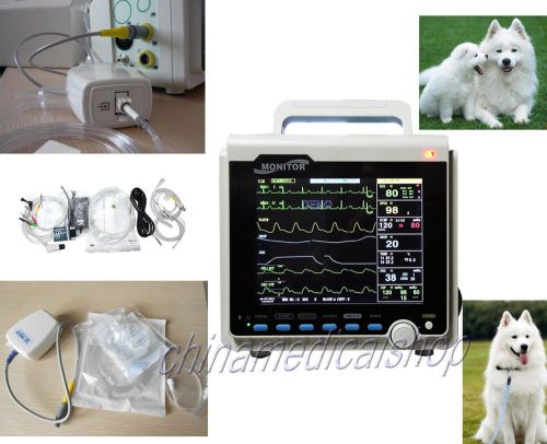 2014 veterinary icu patient monitor vital sign ecg+nibp+resp+temp+spo2+pr+etco2 for sale