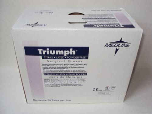 MEDLINE MSG2270 TRIUMPH LATEX POWDER-FREE SURGICAL GLOVES BOX OF 50 PAIRS