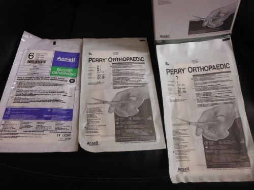 PERRY/ANSELL ORTHOPAEDIC LATEX POWDERED GLOVES LOT OF 98 PAIRS